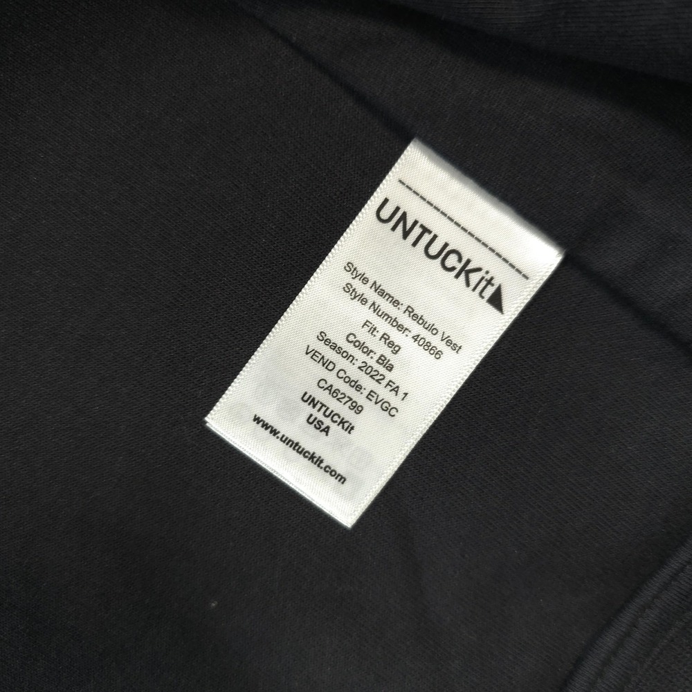 UNTUCKit Vest Mens XL Black Rebluo Quilted Full Zip Stand Collar Casual Outdoors - Picture 4 of 8